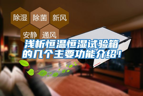 淺析恒溫恒濕試驗(yàn)箱的幾個(gè)主要功能介紹！