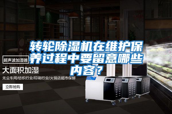 轉輪除濕機在維護保養過程中要留意哪些內容？